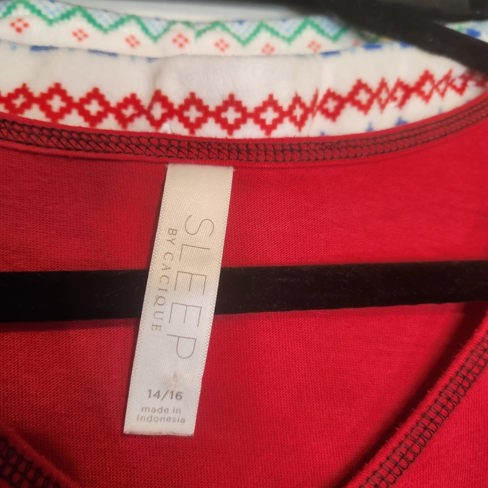 Cacique Pajama Set with Festive Print Large Christmas 15/16 - Picture 5 of 10